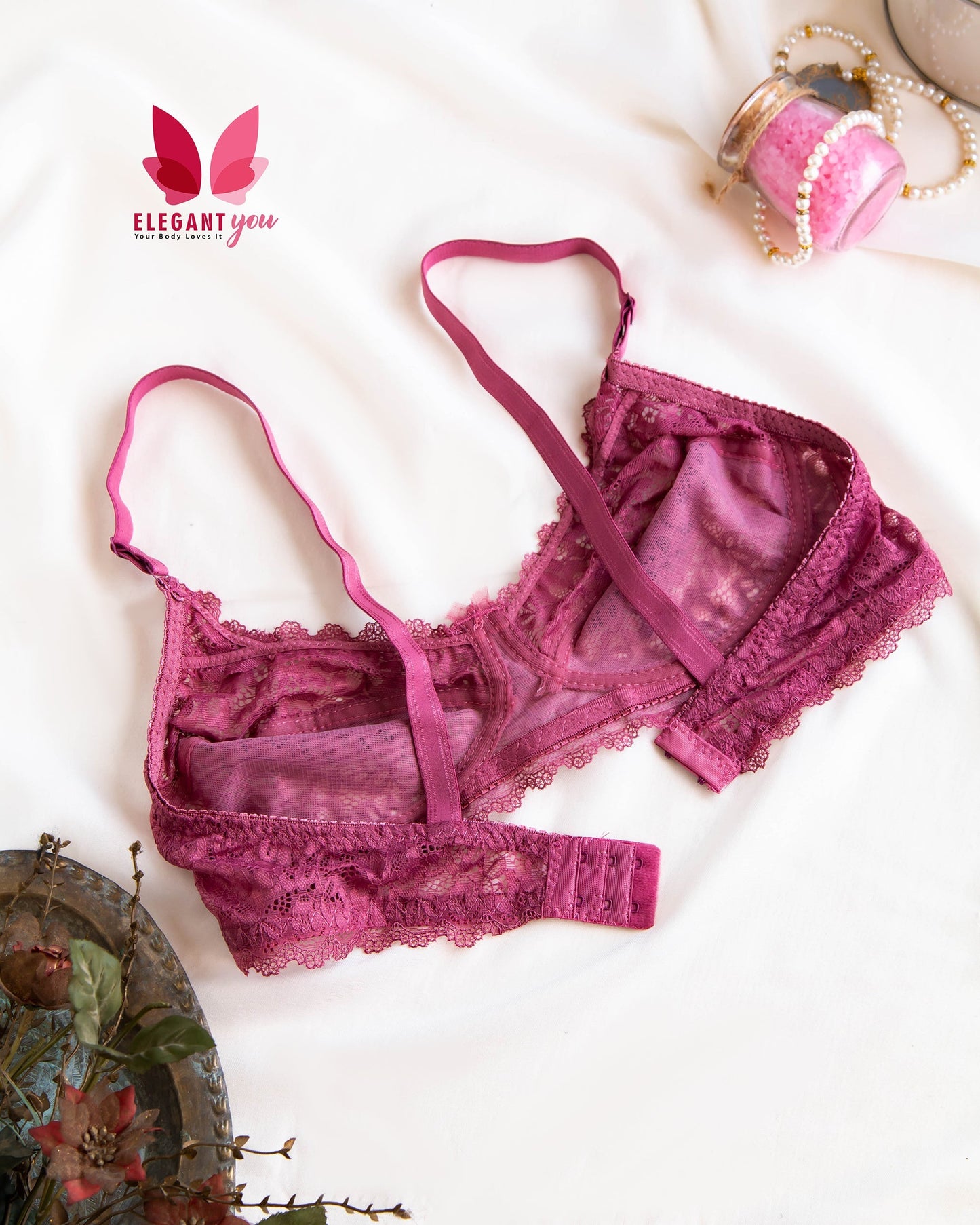 (32-42) Beautiful Colors Lace Pattern Daily Wear bra (023)