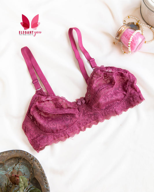 (32-42) Beautiful Colors Lace Pattern Daily Wear bra (023)