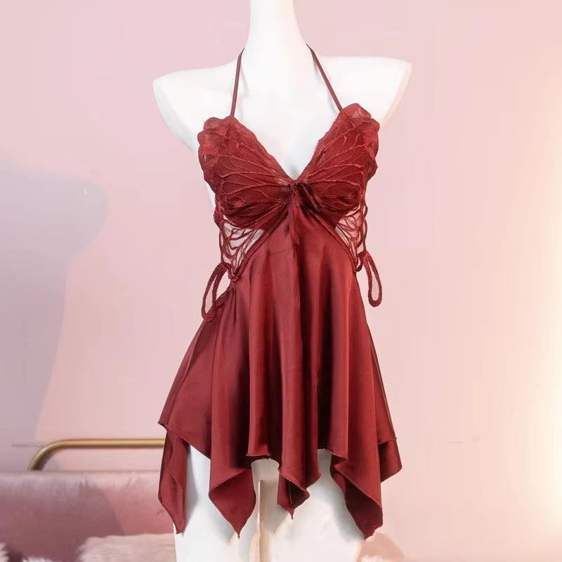Dream butterfly Silk & Polyster Women's Dress, Best Gift Ever Nightdress